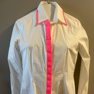 Pink Tartan Blouse with Neon Pink Trim